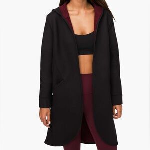 Lululemon All Afternoon Cardigan - Heathered Deep Rouge/Black size L coat